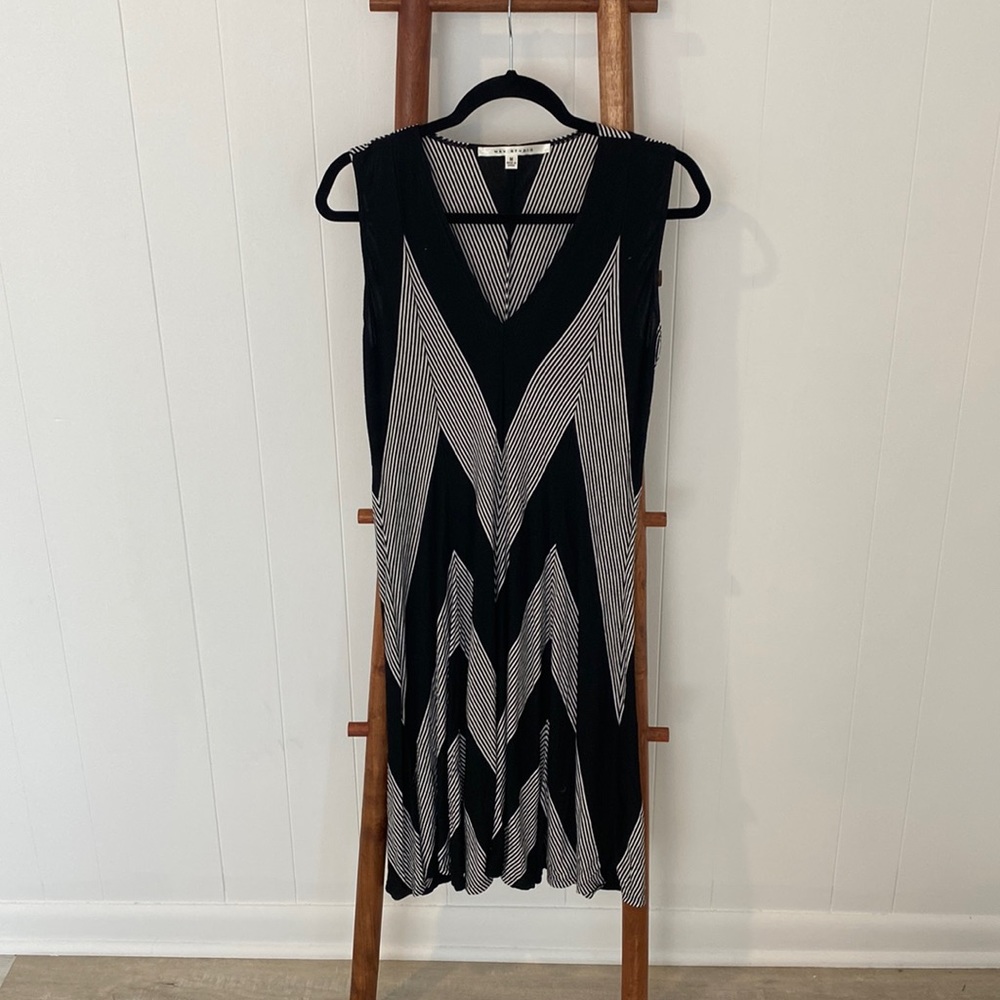 Black and White Midi Dress